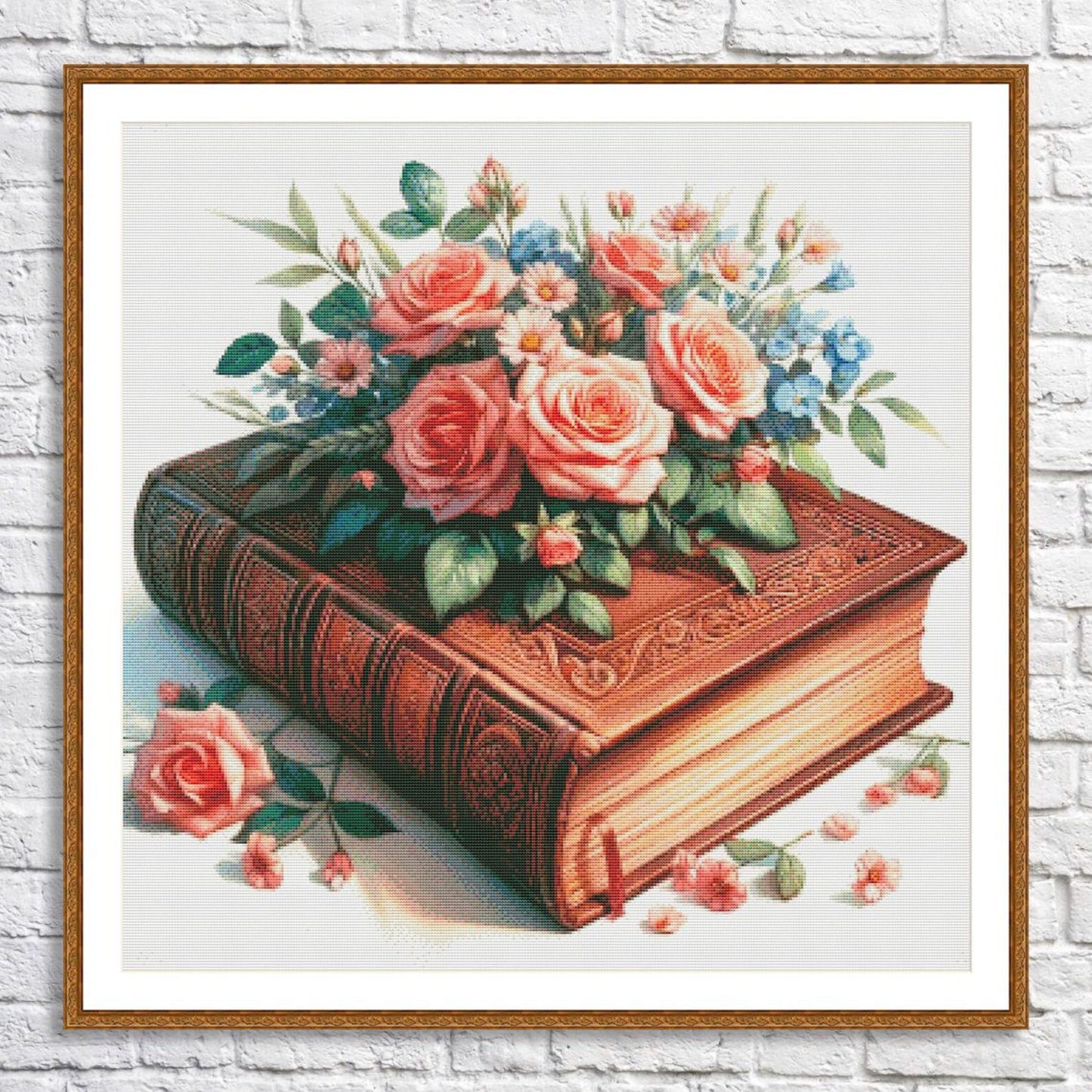 Flower Book Counted Cross Stitch Pattern Vintage floral chart Bouquet of Roses Digital Pattern PDF Red roses Embroidery Needlepoint Chart