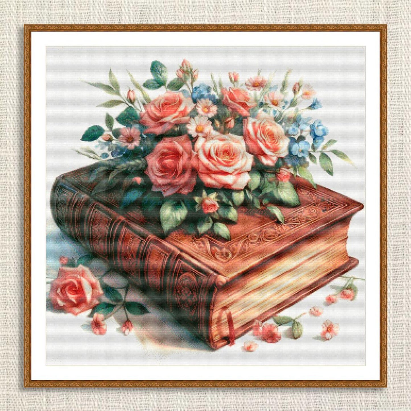 Flower Book Counted Cross Stitch Pattern Vintage floral chart Bouquet of Roses Digital Pattern PDF Red roses Embroidery Needlepoint Chart