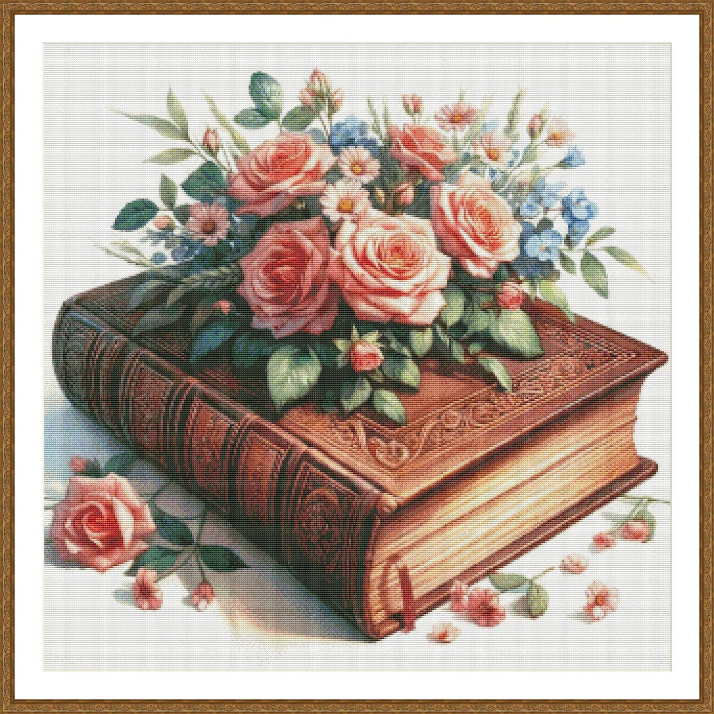 Flower Book Counted Cross Stitch Pattern Vintage floral chart Bouquet of Roses Digital Pattern PDF Red roses Embroidery Needlepoint Chart