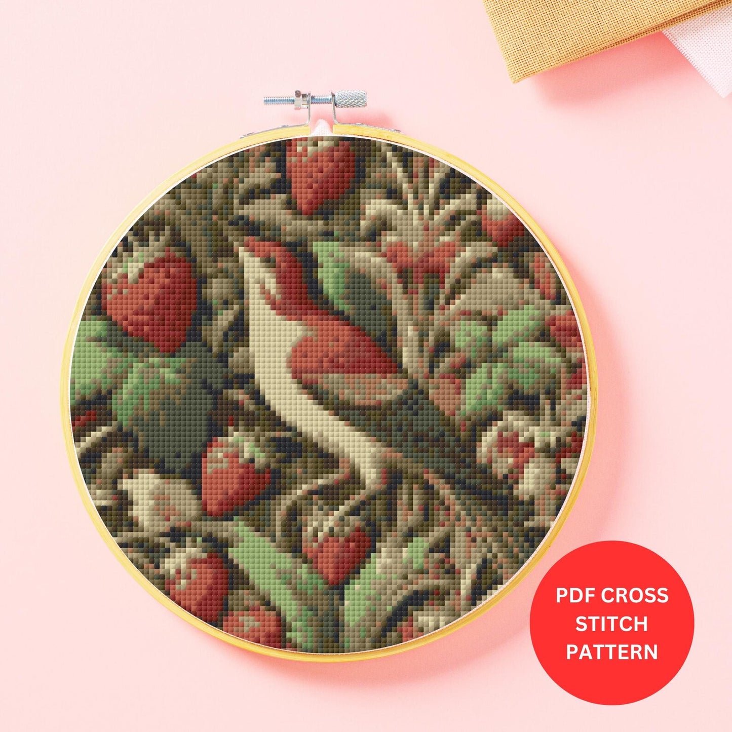 William Morris Inspired Strawberry Thief Cross Stitch Pattern | Digital PDF File for DIY Crafting
