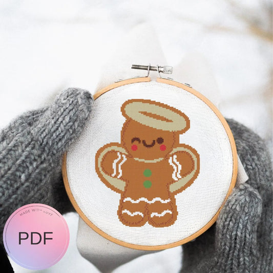 Mini Gingerbread Angel Cross Stitch Pattern , Deer X Stitch Chart ,Instant Download, Pdf , Santa, Christmas Ornament