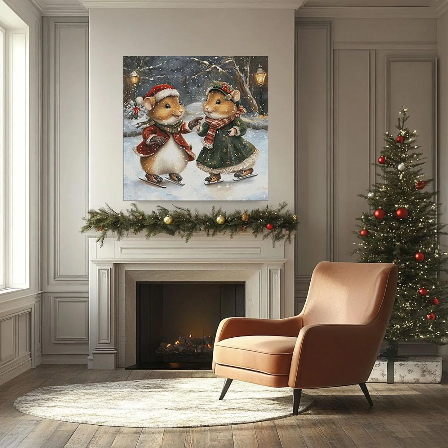 Cross Stitch Pattern PDF Christmas Hamsters in love, digital desing, dms, christmas tree, christmas cross stitch pattern, embroidery pattern