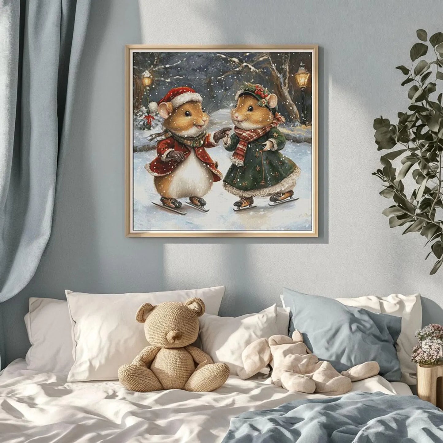 Cross Stitch Pattern PDF Christmas Hamsters in love, digital desing, dms, christmas tree, christmas cross stitch pattern, embroidery pattern