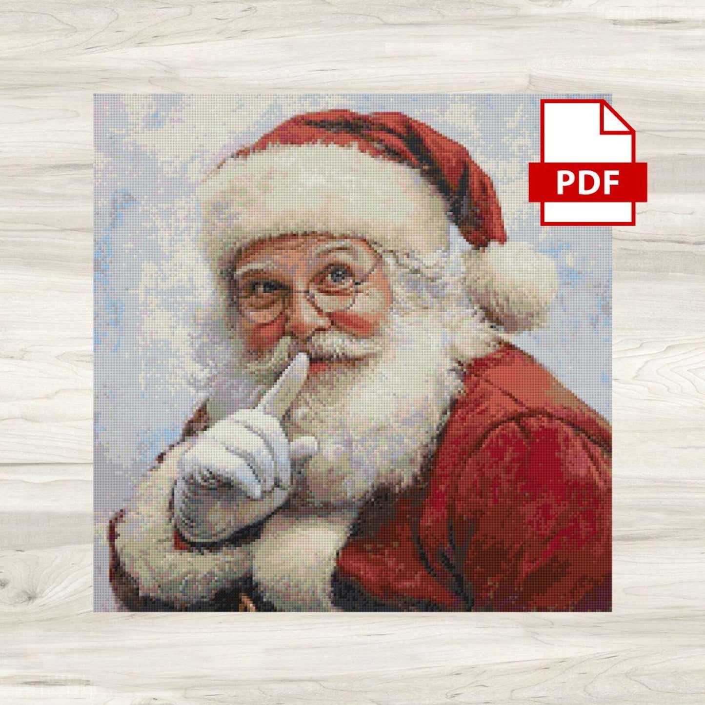 Cross Stitch Pattern: Vintage Santa Claus Motif 3 PDF Instant Download