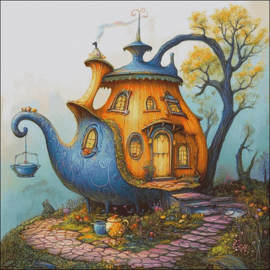 Cross Stitch Pattern PDF The Magic Tea House, counted cross stitch patterns, embroidery pattern, anime, dmc, extra large, digital design