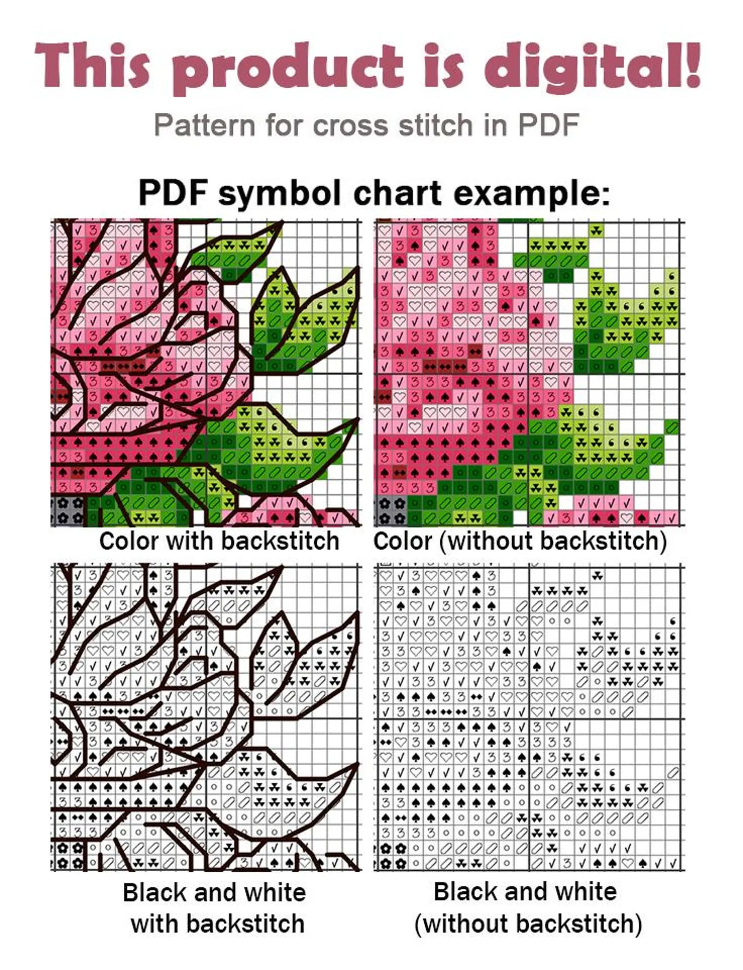Cross Stitch Pattern Cocoa with marshmallows DMC Chart Embroidery Printable PDF Instant Download