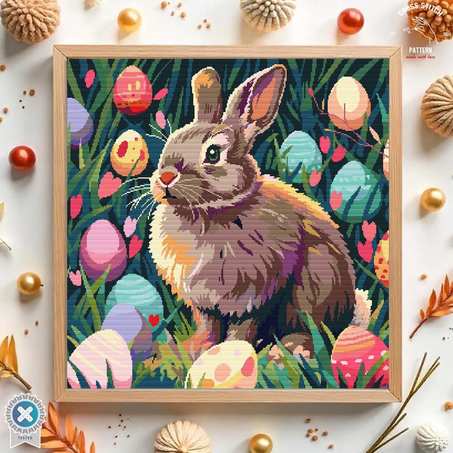 Easter Bunny Cross Stitch Pattern Easter basket embroidery Easter eggs Embroidery Cute Rabbit Easter Decoration cross stitch Easter sunday