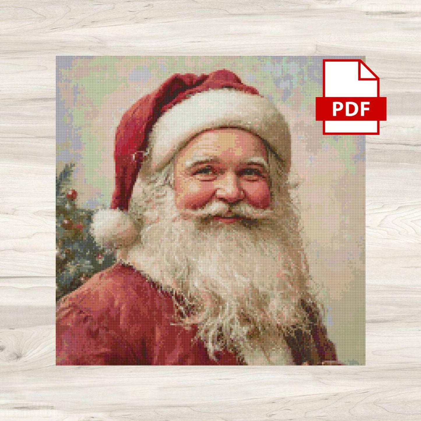 Cross Stitch Pattern: Vintage Santa Claus Motif 4 - PDF Instant Download