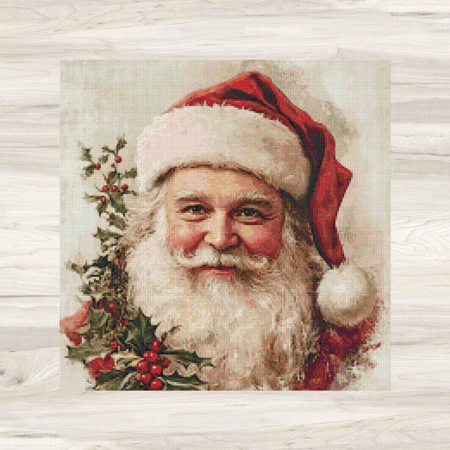 Cross Stitch Pattern: Vintage Santa Claus Motif 7 - PDF Instant Download