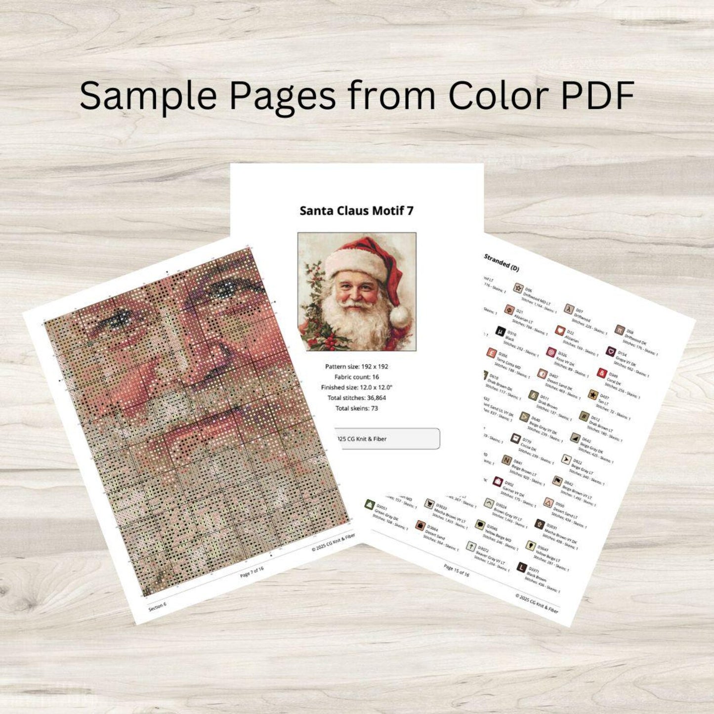 Cross Stitch Pattern: Vintage Santa Claus Motif 7 - PDF Instant Download