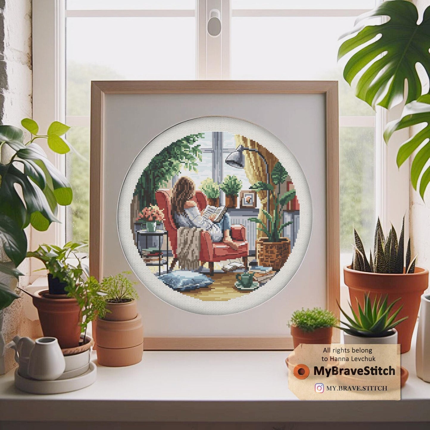 Cozy Reading Girl Cross Stitch Pattern, Cross stitch, punto de cruz, point de croix, crossstitch pattern, cross stitch pattern pdf