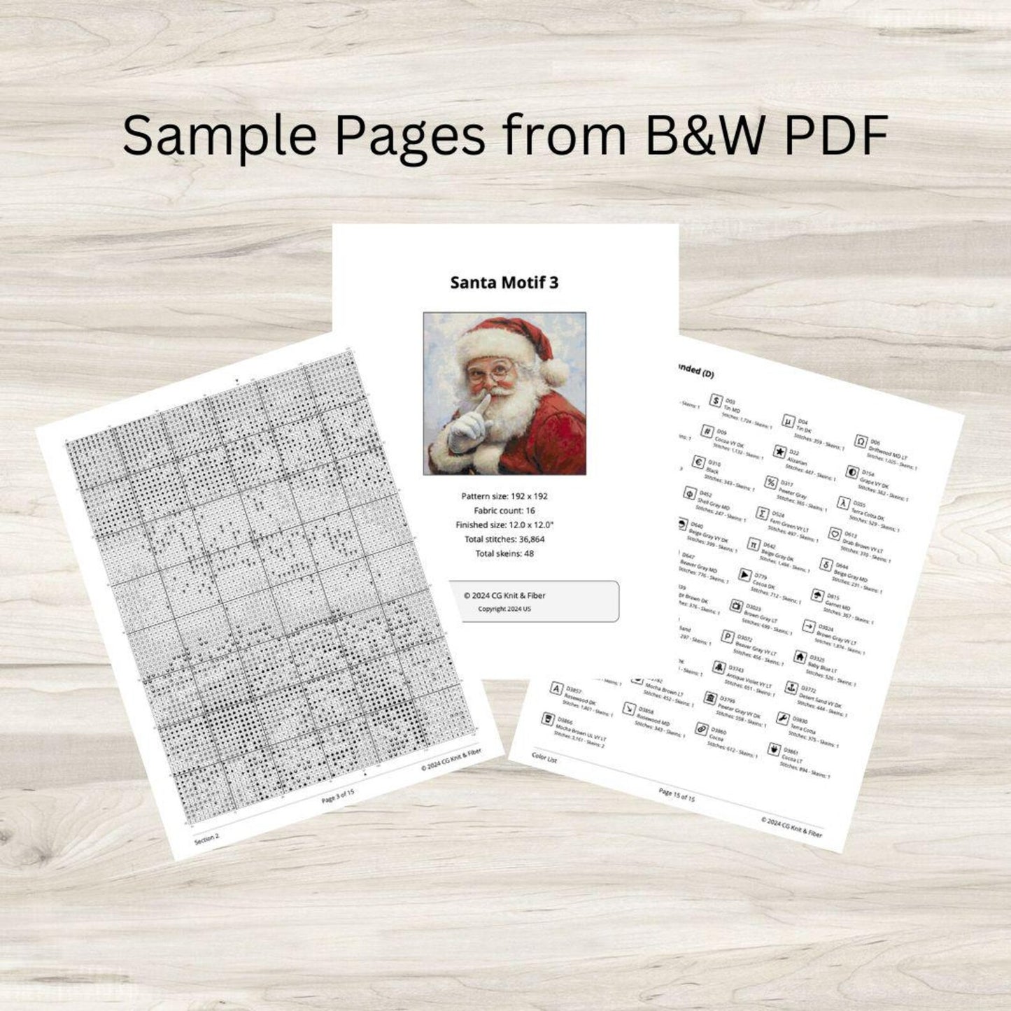 Cross Stitch Pattern: Vintage Santa Claus Motif 3 PDF Instant Download