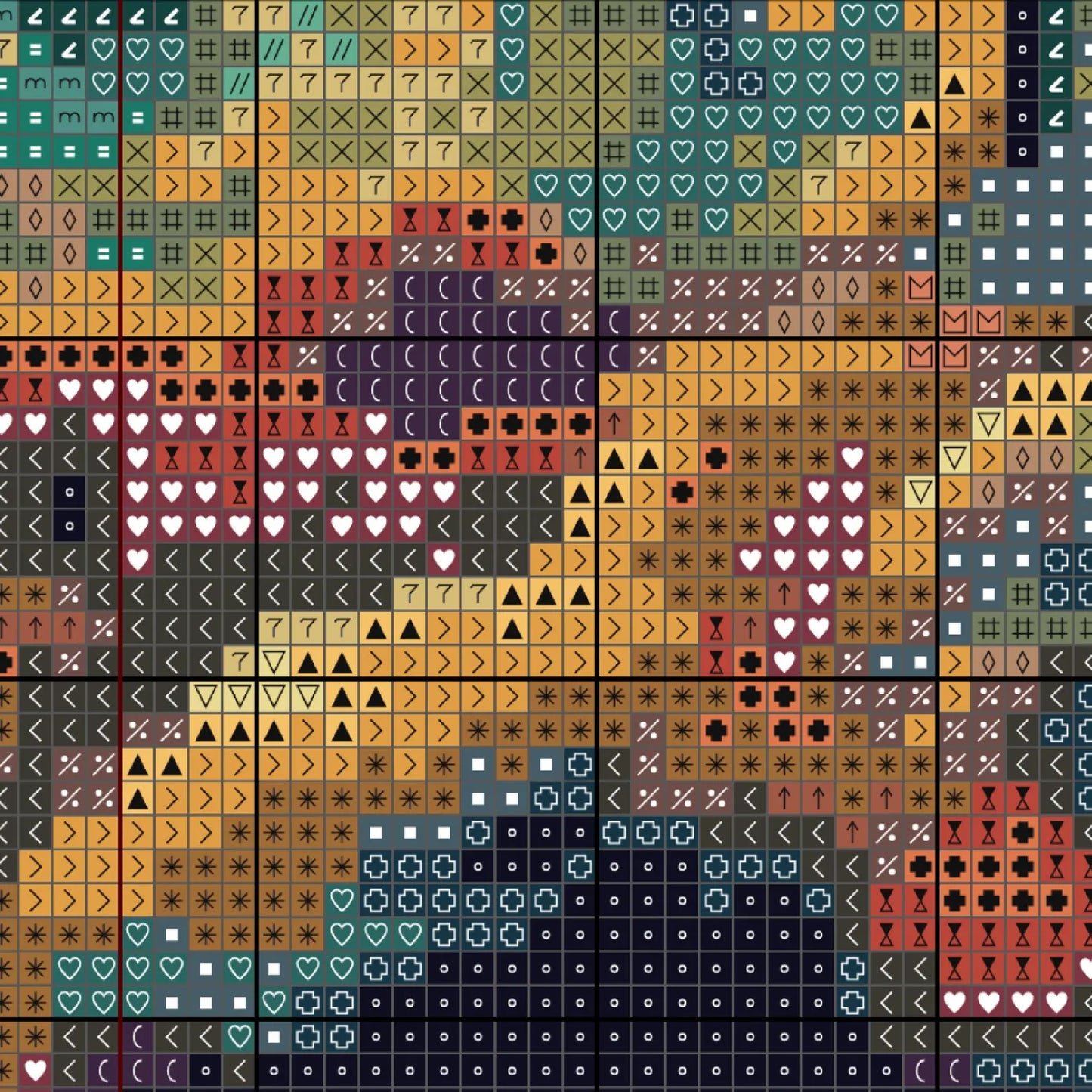 Moonlit forest cross stitch pattern, Landscape, Nature embroidery design, Instant download, PDF, Counted cross stitch chart, Trees X-stitch