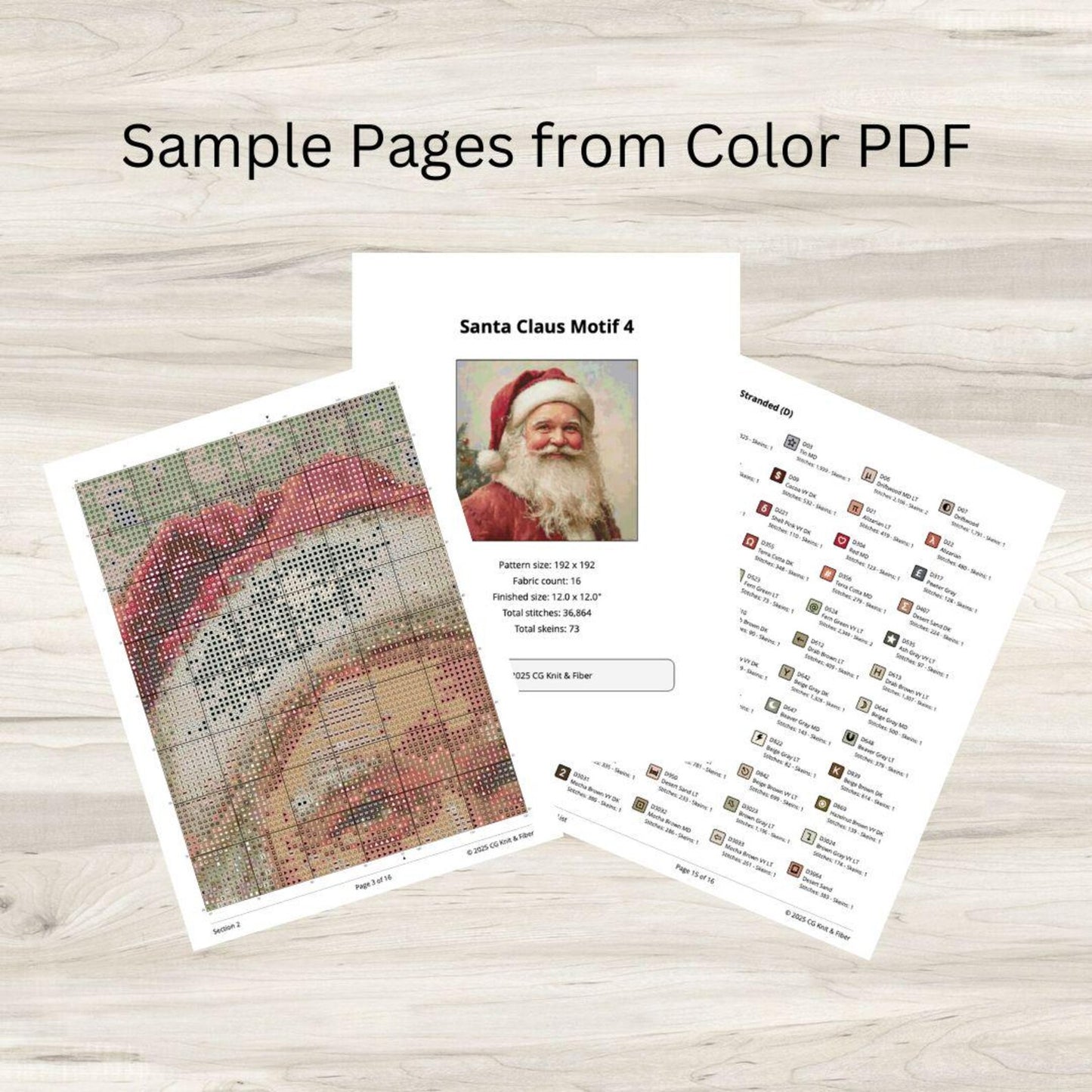 Cross Stitch Pattern: Vintage Santa Claus Motif 4 - PDF Instant Download