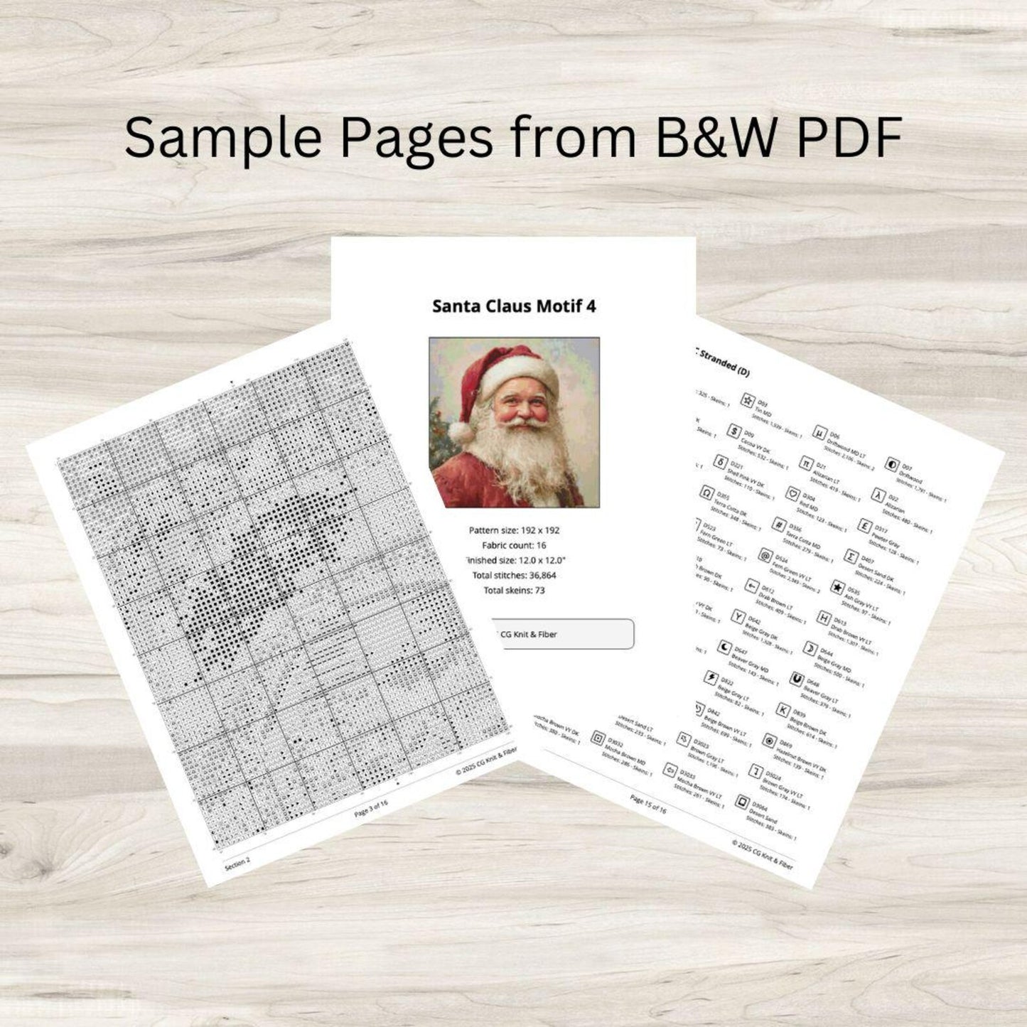 Cross Stitch Pattern: Vintage Santa Claus Motif 4 - PDF Instant Download