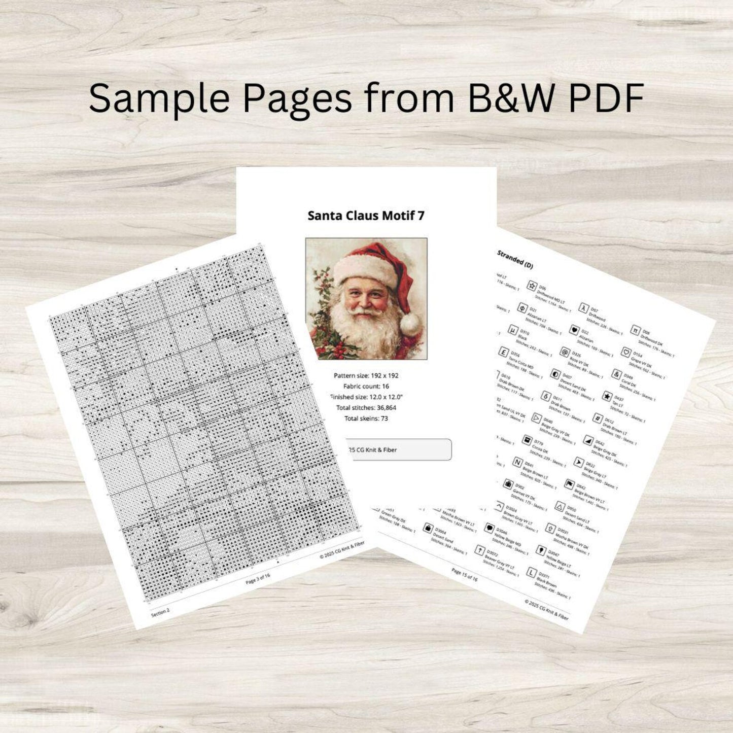 Cross Stitch Pattern: Vintage Santa Claus Motif 7 - PDF Instant Download