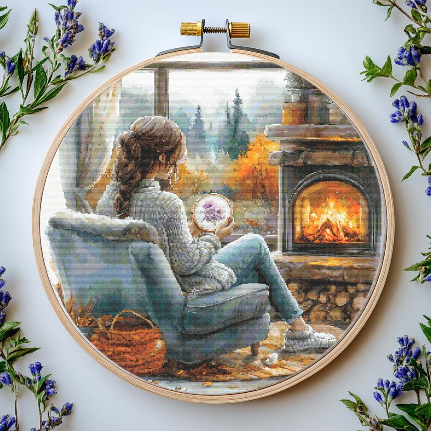 Embroidery Girl Cross Stitch Pattern: "GIRL EMBROIDERY PDF" Sewing machine cross pattern Punto de cruz Modern Cross stitch pattern