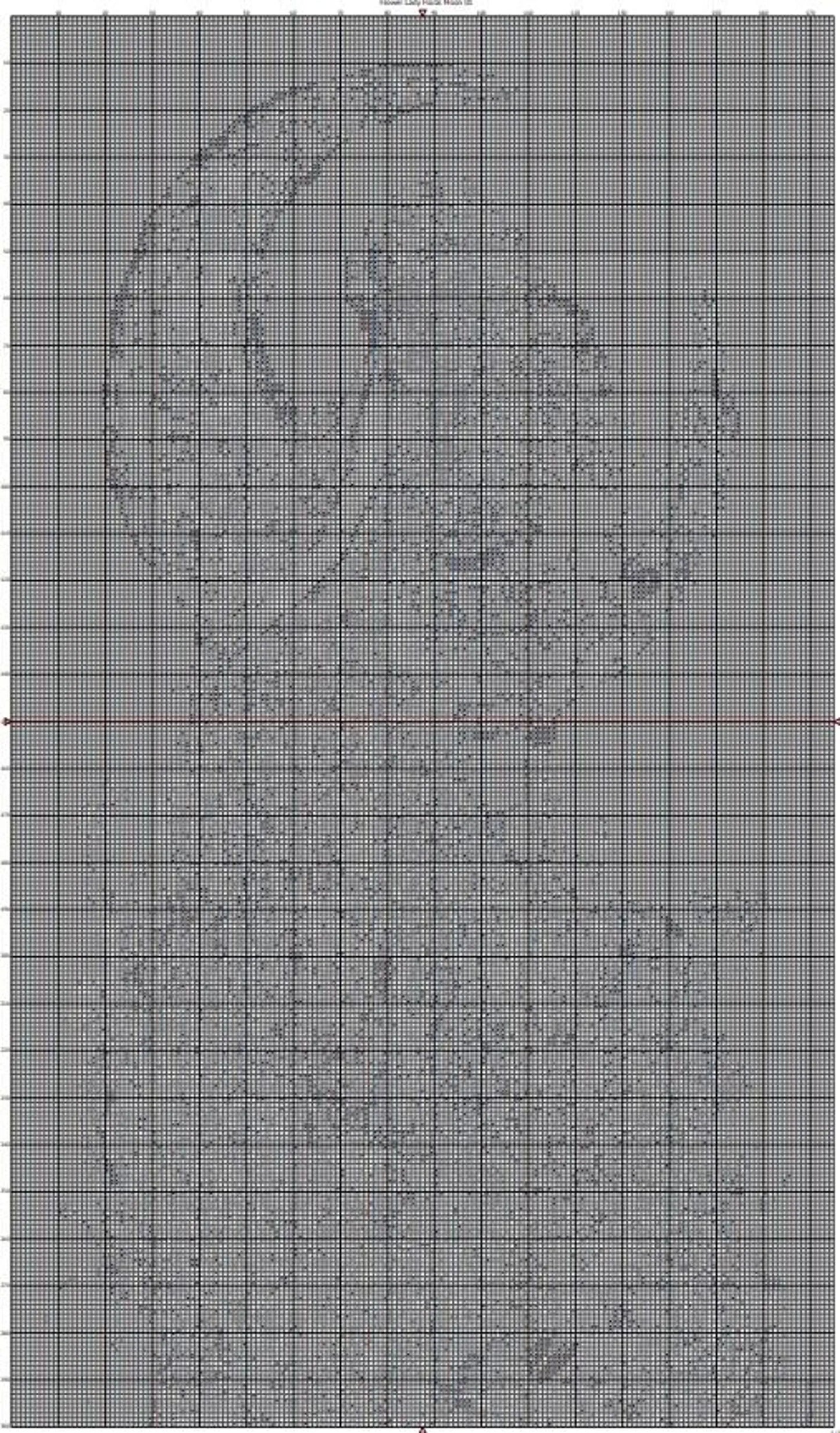 Flower Lady Floral Moon cross stitch pattern. Instant PDF Download. 52,500 Stitches.