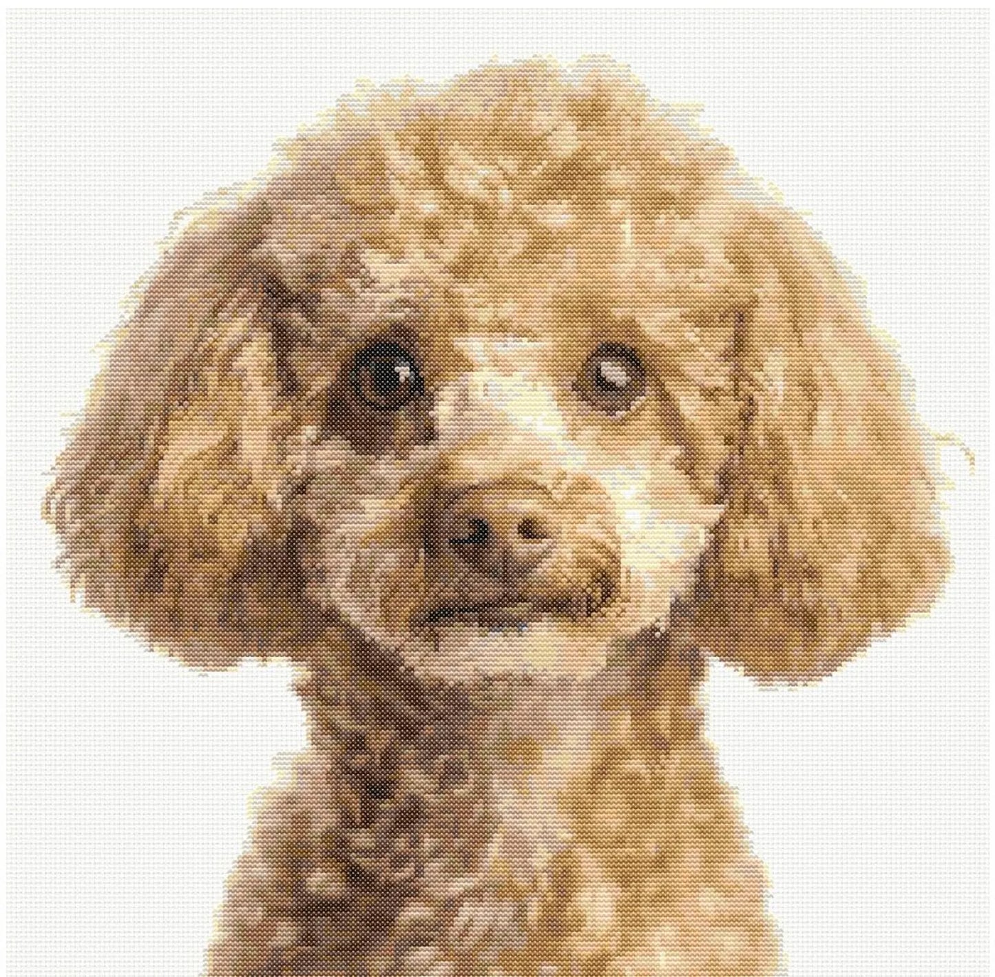 Light Brown Poodle Dog Cross Stitch Pattern Sewing Embroidery DMC Wildlife Animal Nursery Artwork Scandi Doggo Minimal Dog Pet Gift