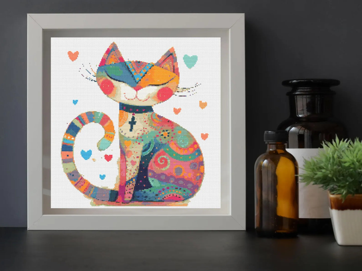 Cat Cross Stitch Pattern PDF, Quirky Cat, Cute Cat Pattern, Cat Lover Gift Pattern, Instant Download, X Cross Stitch Pattern, Stitch Cats