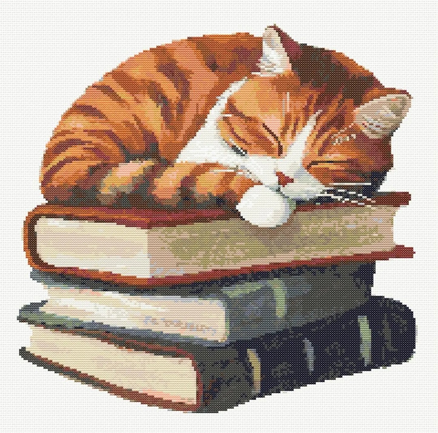 Book Loving Cat Cross Stitch Pattern Sewing Embroidery DMC Animal Catlife Nursery Artwork Scandi Minimal Pet Kitty Pattern Keeper Cute Gift