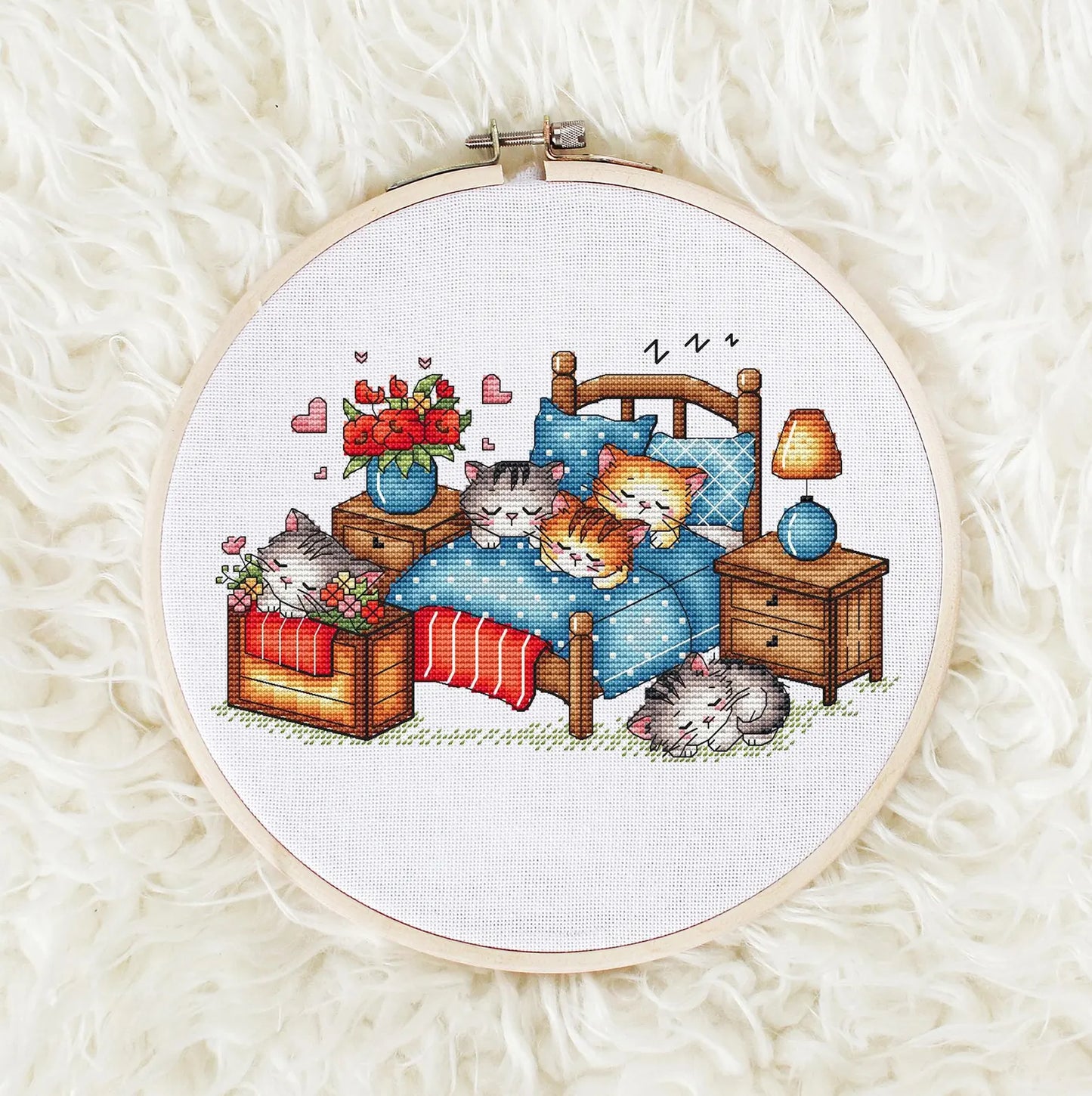 Sleeping kittens Cross Stitch Pattern, Animal Counted Cross Stitch, Kawaii Cats, Kittens Cross Stitch Digital File Instant Download PDF