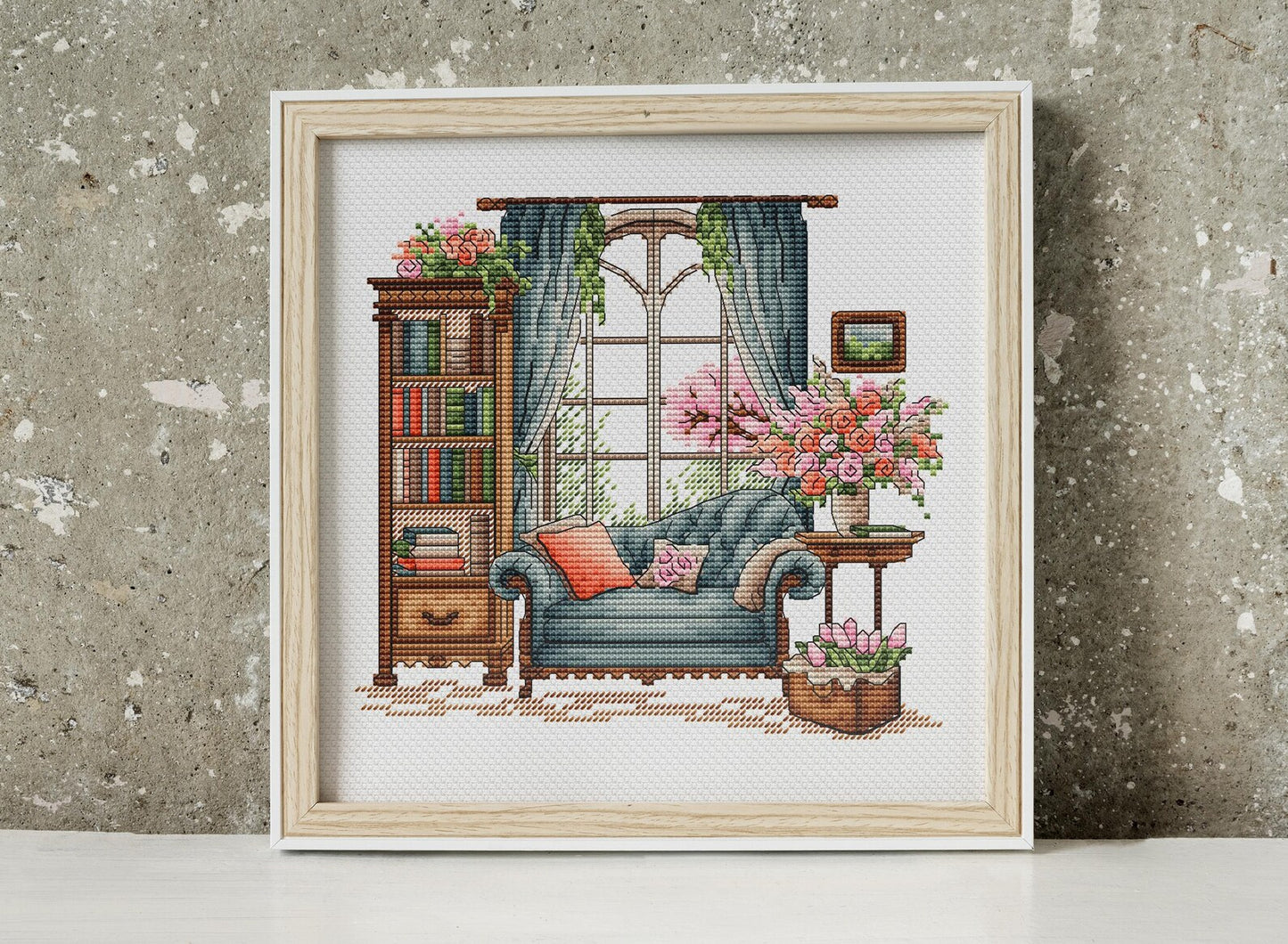 Spring Cross Stitch Pattern PDF, Spring Embroidery, Flowers Cross Stitch, Vintage Embroidery, Spring embroidery Counted Cross Stitch
