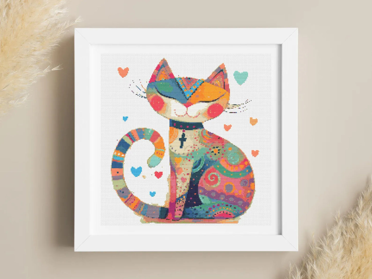 Cat Cross Stitch Pattern PDF, Quirky Cat, Cute Cat Pattern, Cat Lover Gift Pattern, Instant Download, X Cross Stitch Pattern, Stitch Cats