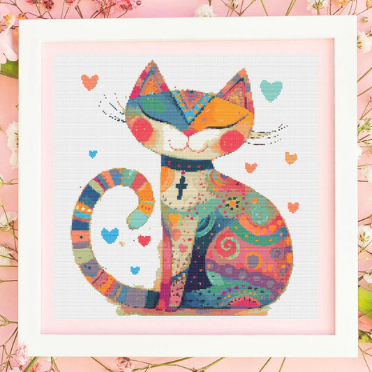 Cat Cross Stitch Pattern PDF, Quirky Cat, Cute Cat Pattern, Cat Lover Gift Pattern, Instant Download, X Cross Stitch Pattern, Stitch Cats
