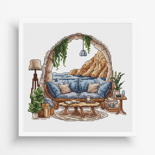 Sea Cross Stitch Pattern PDF, Ocean coast Cross Stitch, Sea Ornament, Home Decor, Ocean Embroidery Design Instant Download Digital File