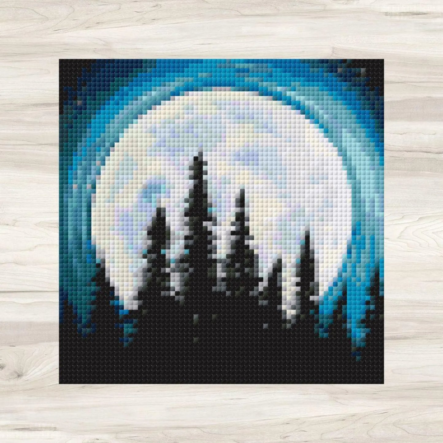 Cross Stitch Pattern: Full Moon Landscape Mini Masterpiece - PDF Instant Download