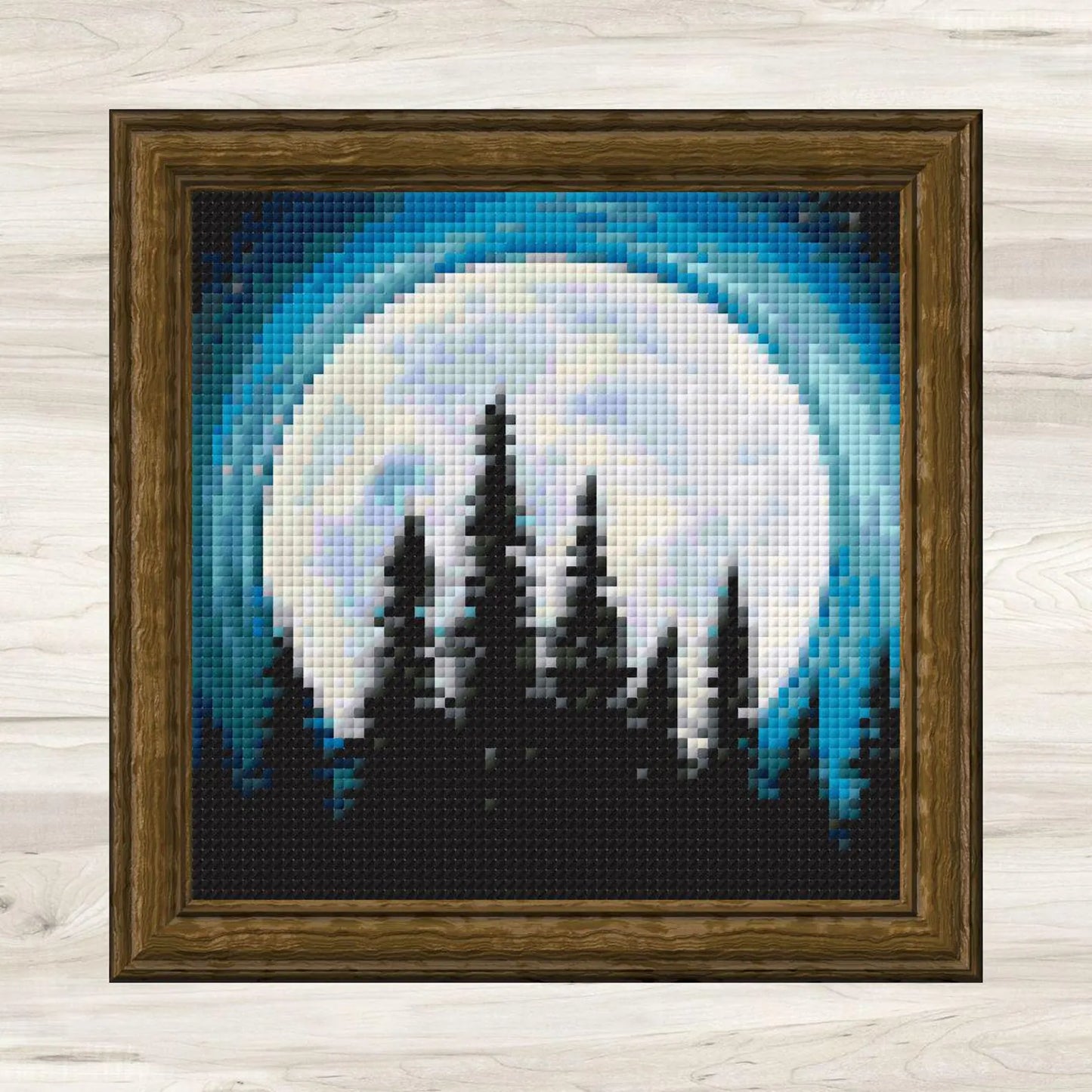 Cross Stitch Pattern: Full Moon Landscape Mini Masterpiece - PDF Instant Download