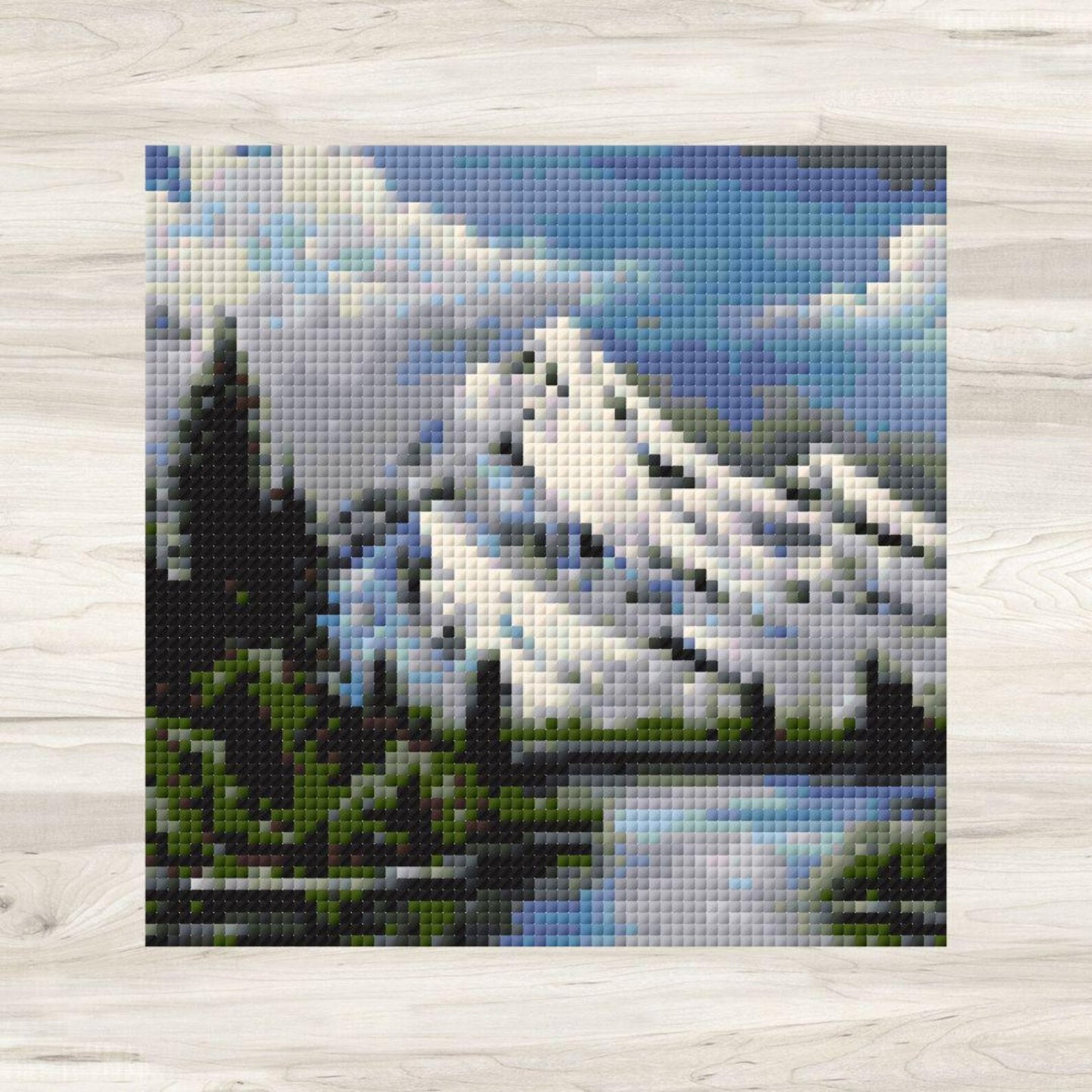 Cross Stitch Pattern: Snowy Mountain Landscape Mini Masterpiece - PDF Instant Download