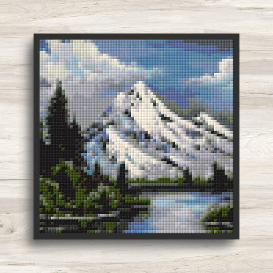 Cross Stitch Pattern: Snowy Mountain Landscape Mini Masterpiece - PDF Instant Download