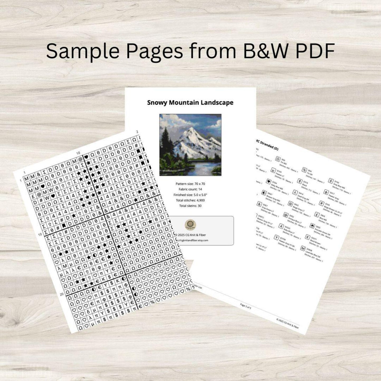 Cross Stitch Pattern: Snowy Mountain Landscape Mini Masterpiece - PDF Instant Download