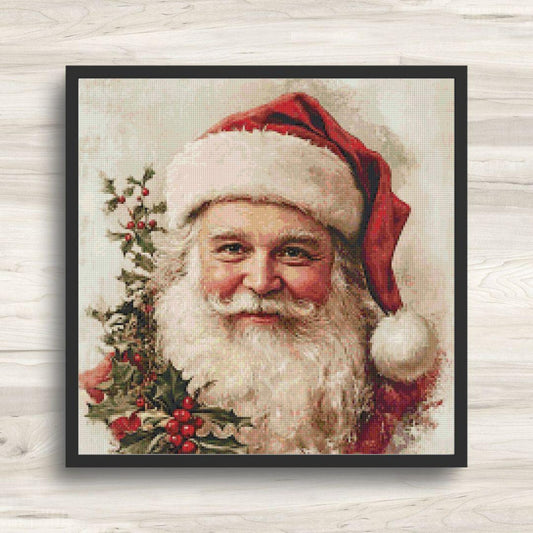 Cross Stitch Pattern: Vintage Santa Claus Motif 7 - PDF Instant Download