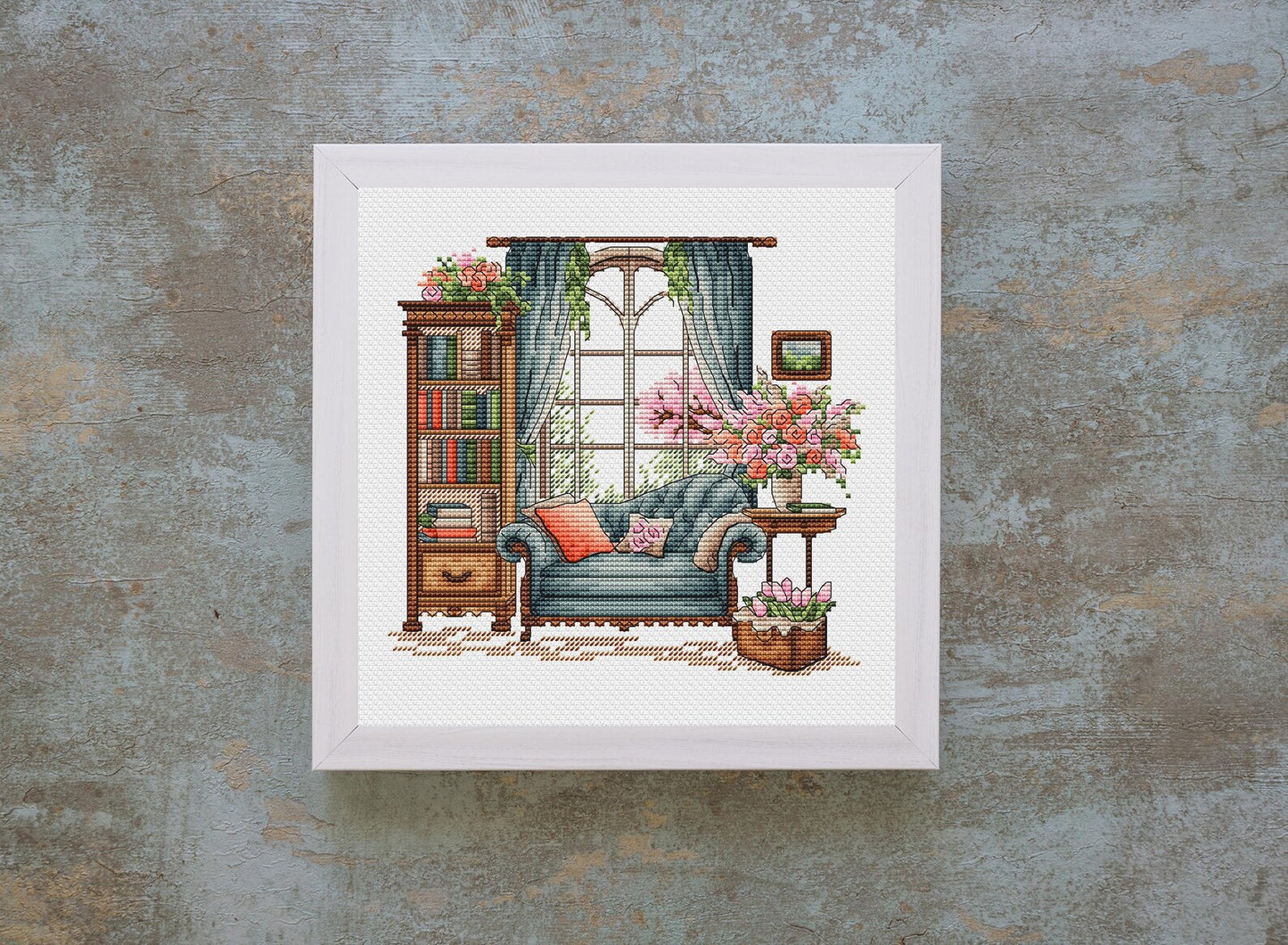 Spring Cross Stitch Pattern PDF, Spring Embroidery, Flowers Cross Stitch, Vintage Embroidery, Spring embroidery Counted Cross Stitch