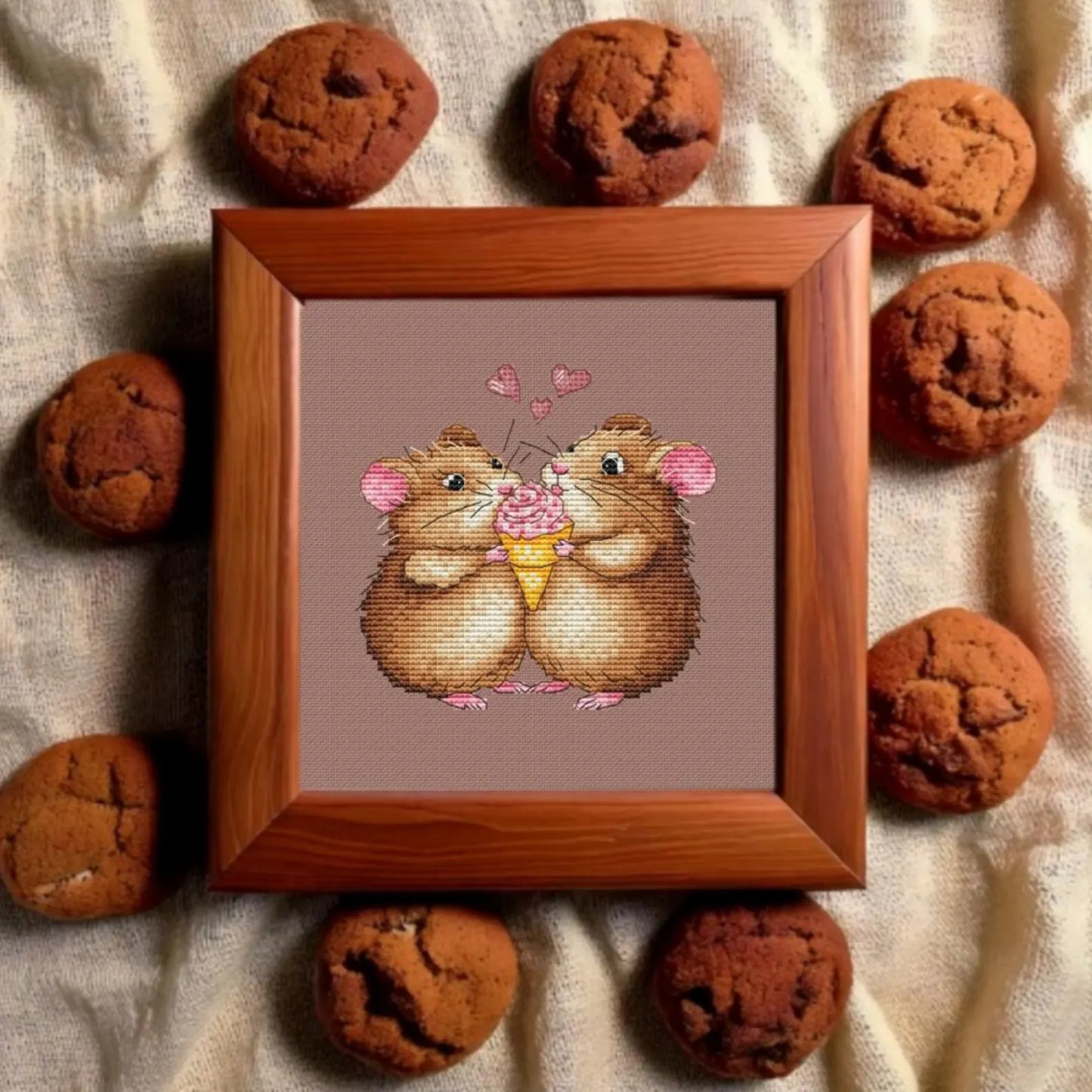 Cross Stitch Pattern PDF Hamsters inlove, digital desing, dms, mouse, mini chart, valentine cross stitch pattern, home wall decor, easy