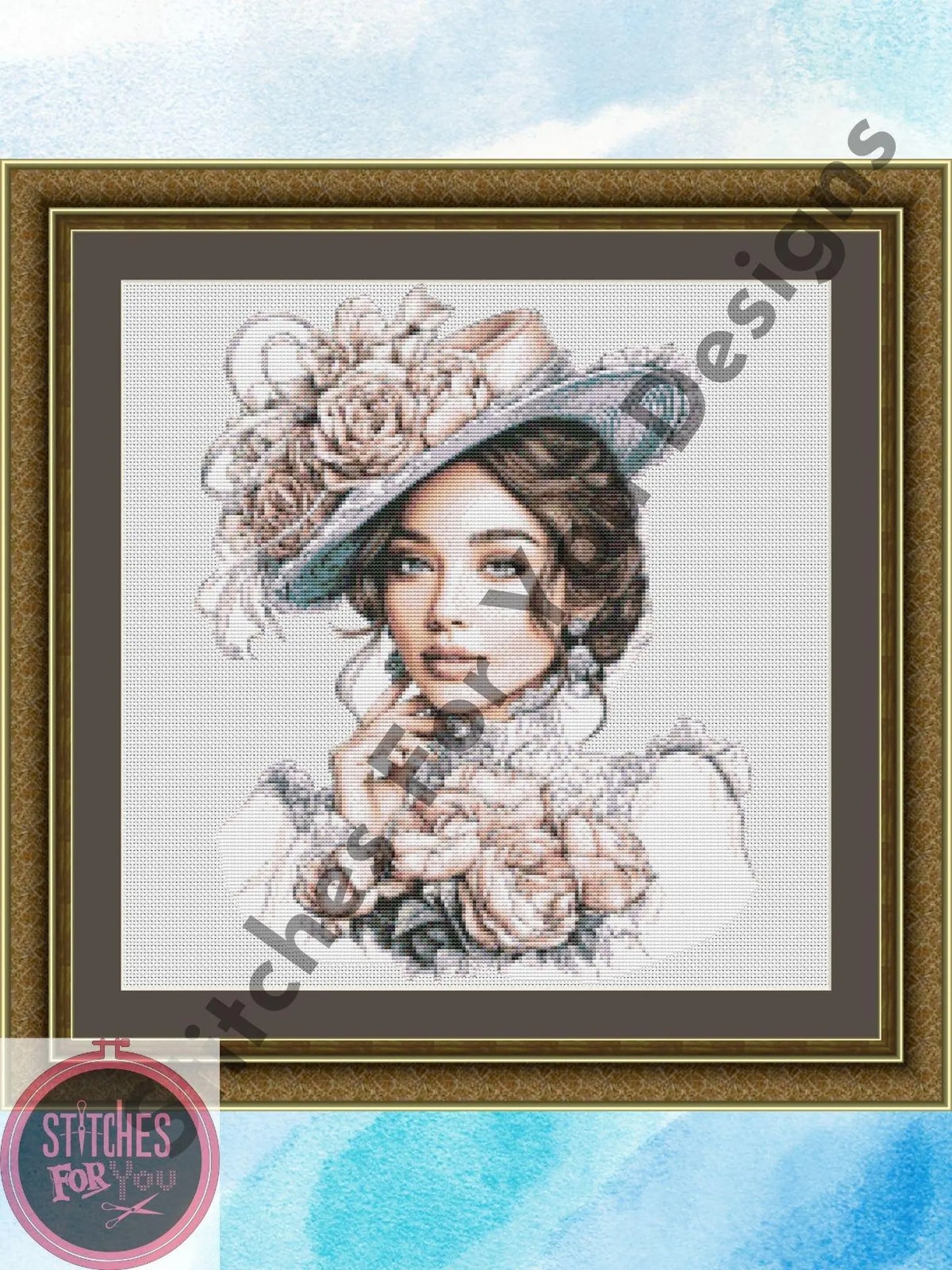 Rose Reverie- Counted Cross Stitch Patterns - Printable Chart PDF Format Needlework Embroidery Crafts DIY DMC color