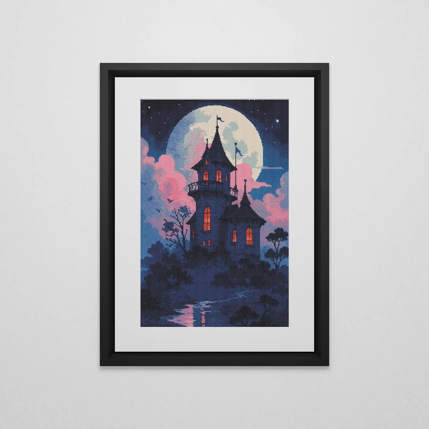 Witch's Tower Cross Stitch Pattern | Spooky Halloween Cross Stitch Chart Download | Witchy Horror Cross Stitch | Goblincore