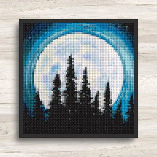 Cross Stitch Pattern: Full Moon Landscape Mini Masterpiece - PDF Instant Download
