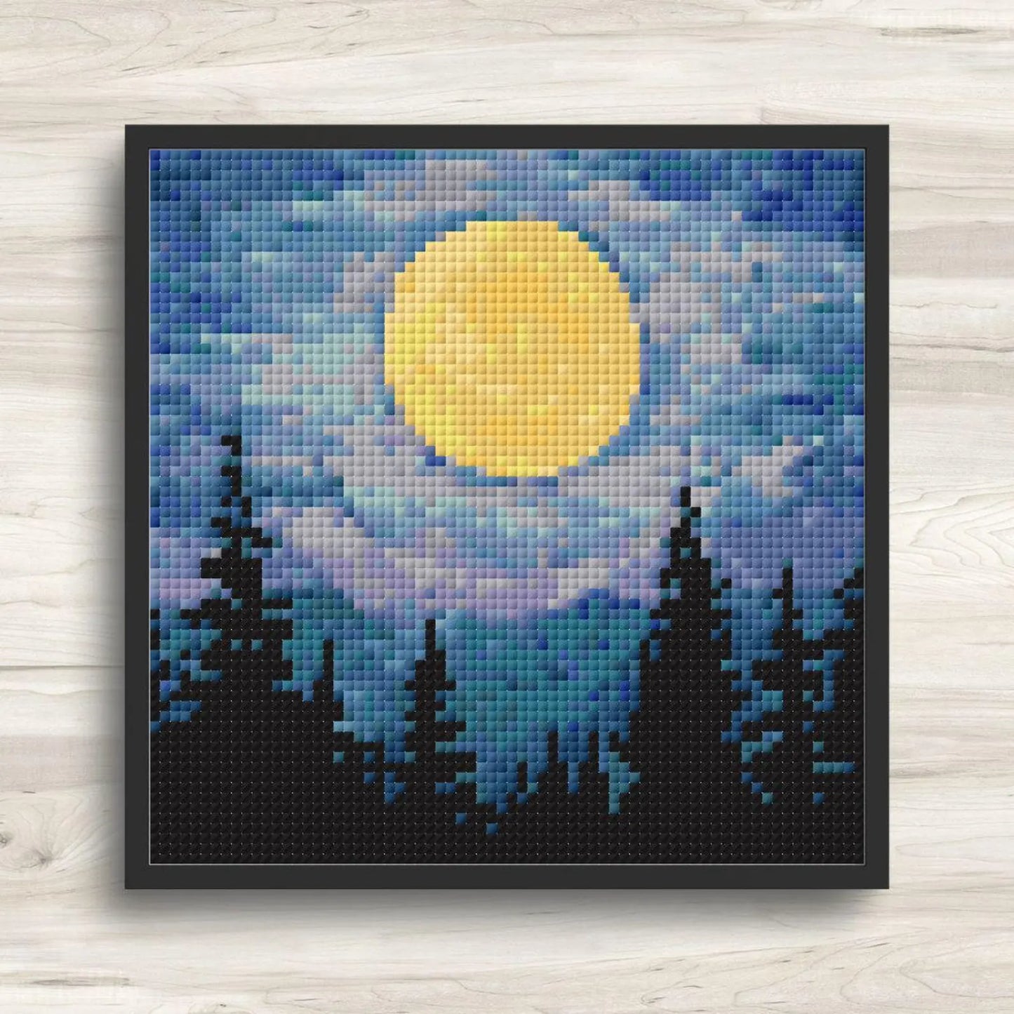 Cross Stitch Pattern: Forest and Moon Landscape Mini Masterpiece - PDF Instant Download