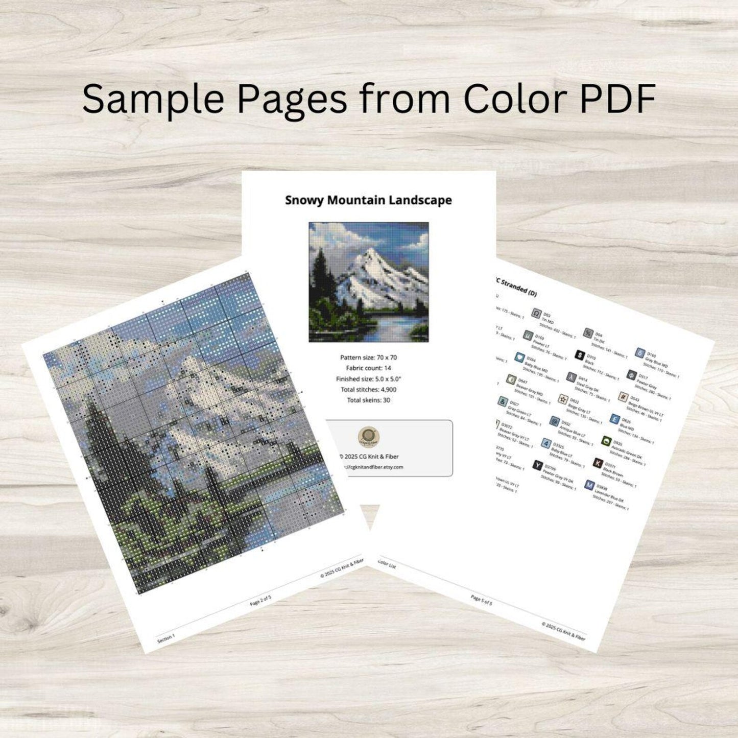 Cross Stitch Pattern: Snowy Mountain Landscape Mini Masterpiece - PDF Instant Download