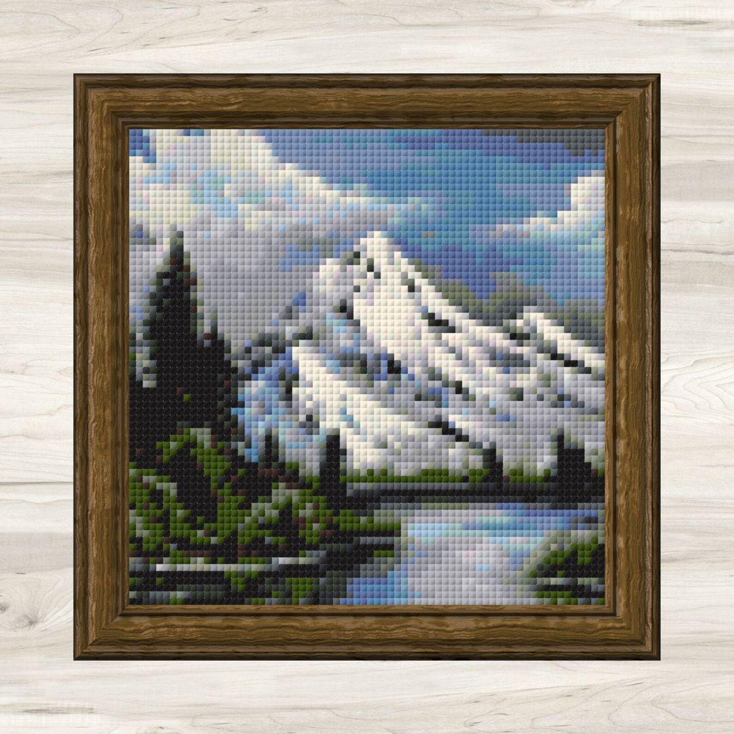 Cross Stitch Pattern: Snowy Mountain Landscape Mini Masterpiece - PDF Instant Download