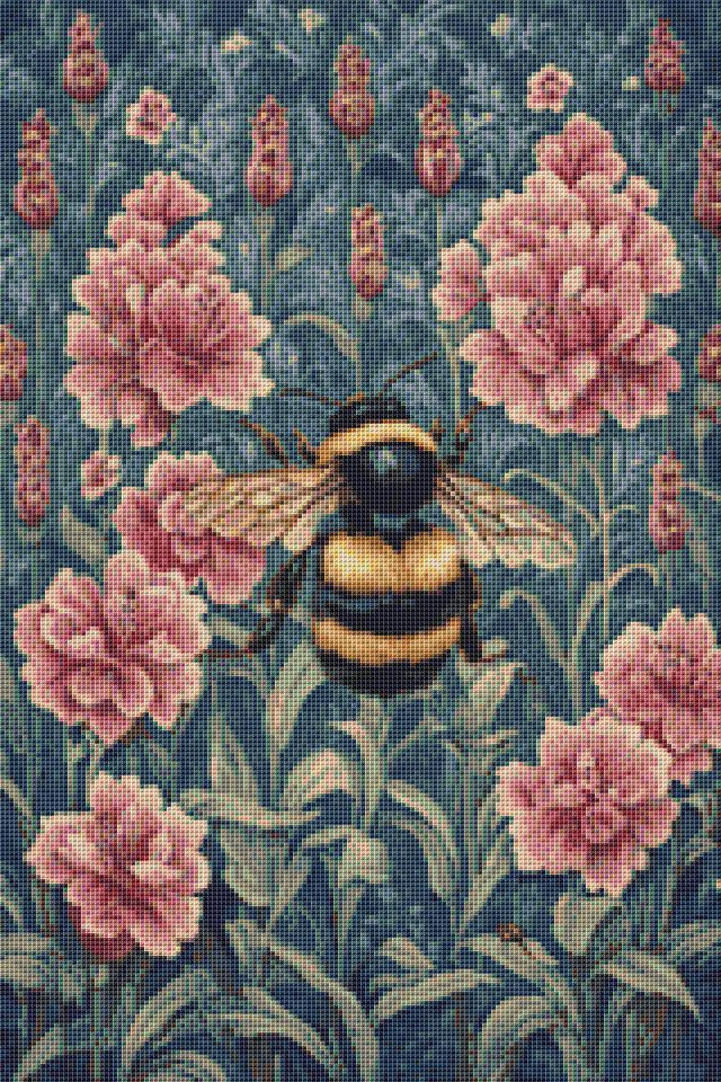 Victorian Bee Cross Stitch Pattern - PDF Download
