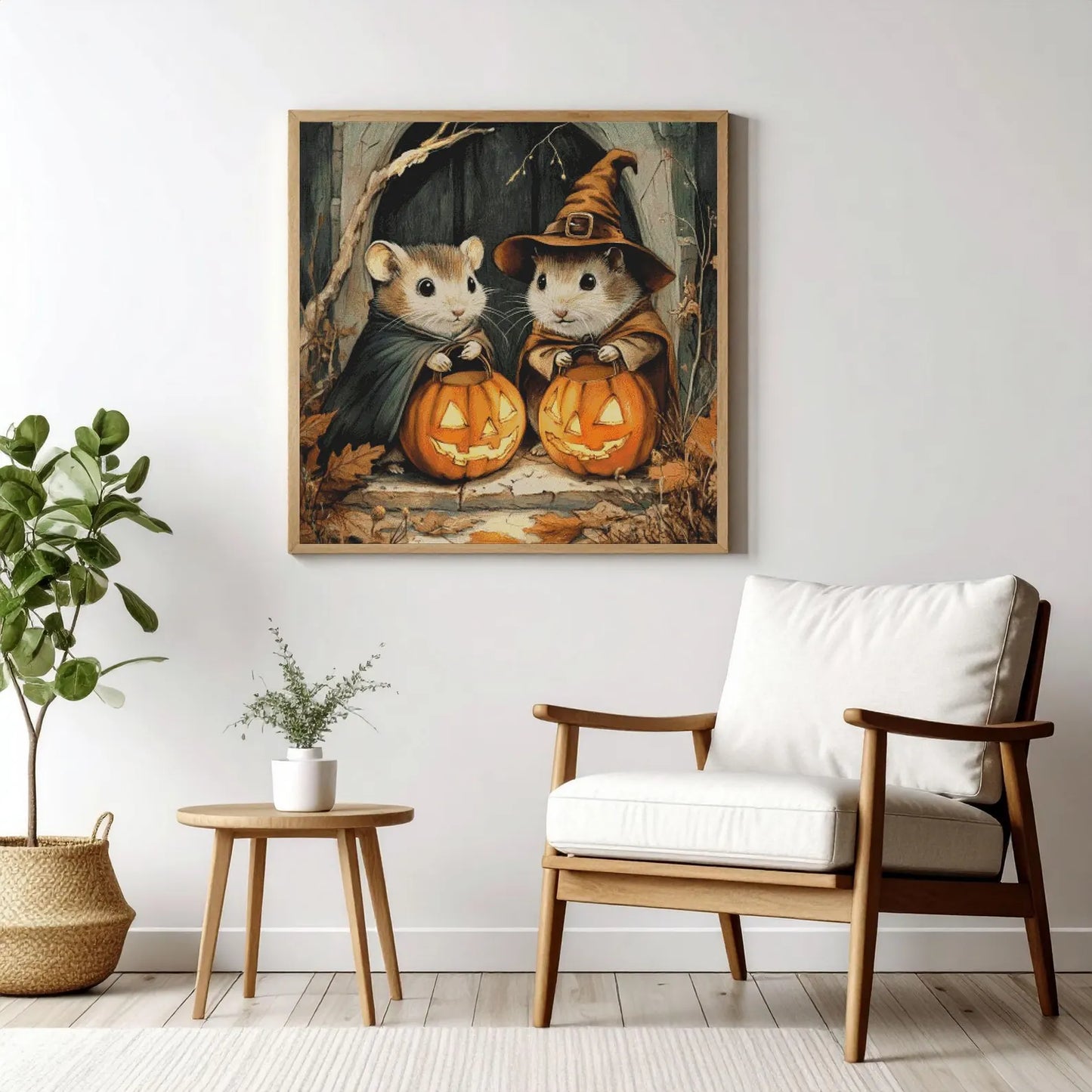 Cross Stitch Pattern PDF Funny Halloween Hamsters, cross stitch art, pumpkin, full coverage, cute animal, digital desing, dmc