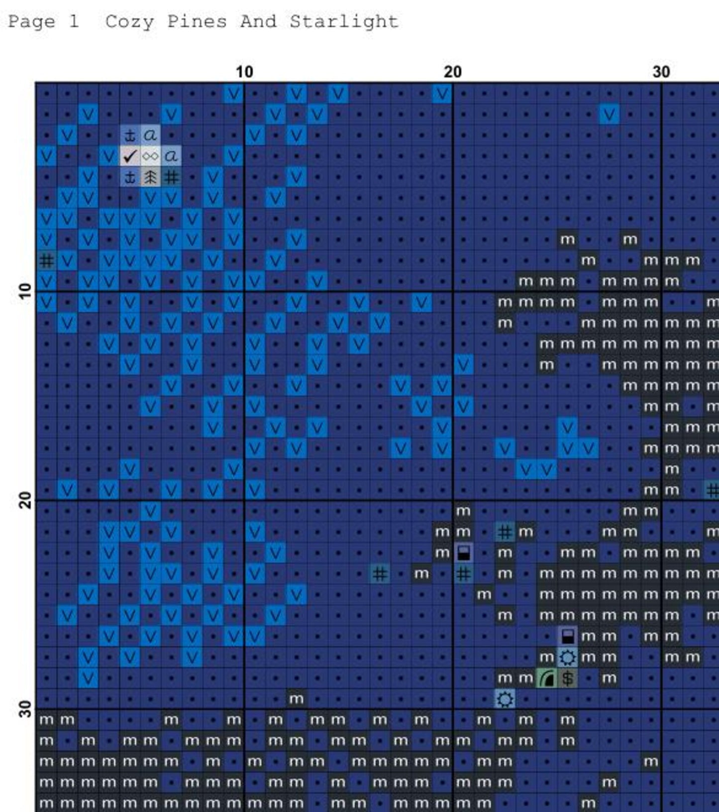 Cross Stitch Pattern,Cozy Pines and Starlight,Winter Day,Winter Forest,Landscape,Snowy Mountain,Nature X Stitch Chart,Bungalow,Cabin