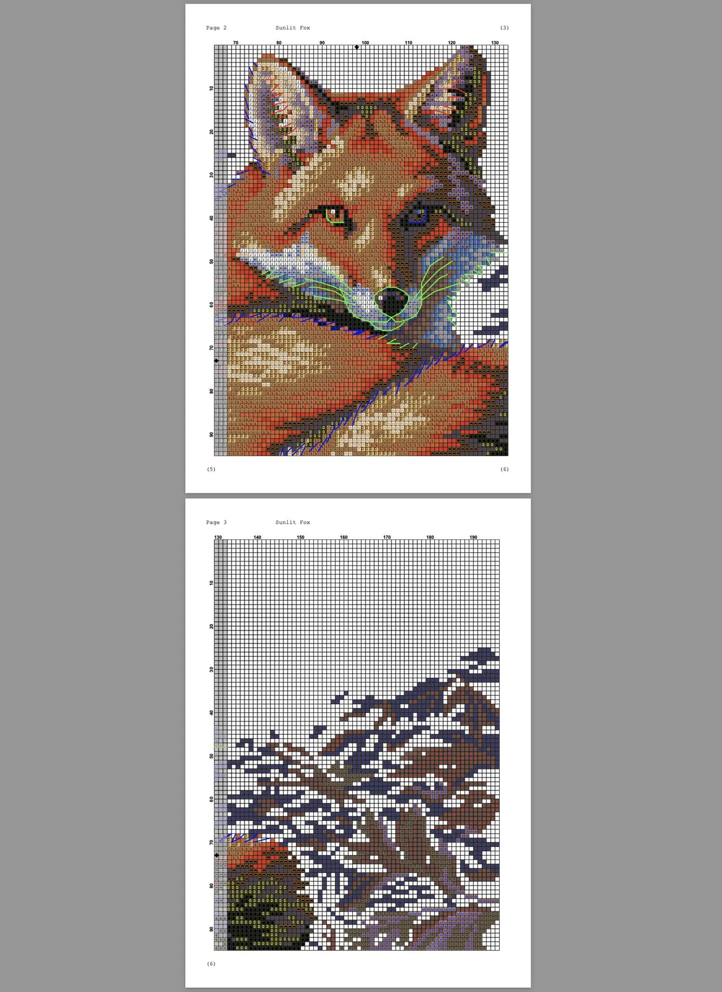 Sunlit Fox Cross Stitch Pattern