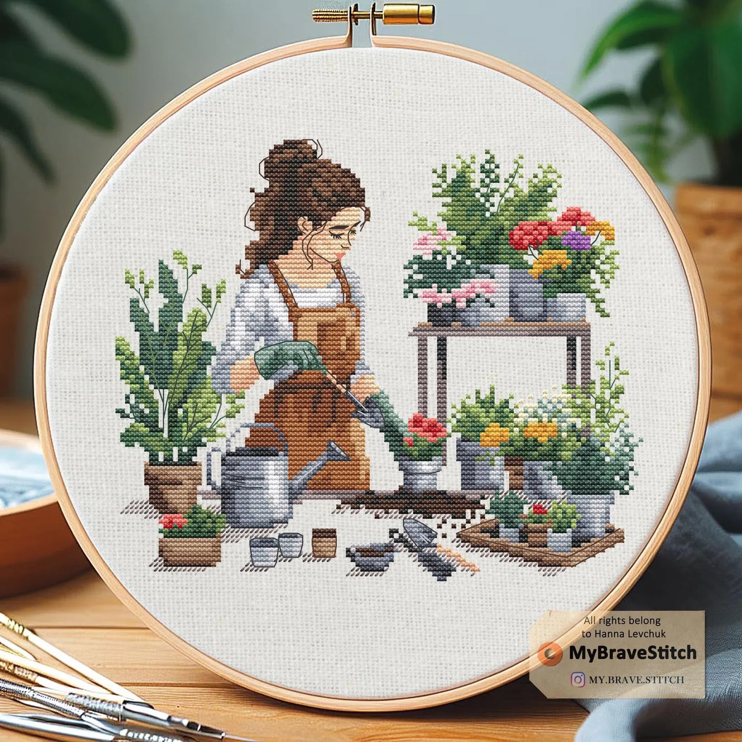 Set of Two Cooking Gardening Girls cross stitch pattern pdf, cat crossstitch pattern, punto de cruz, patrones punto cruz, punto croce schemi