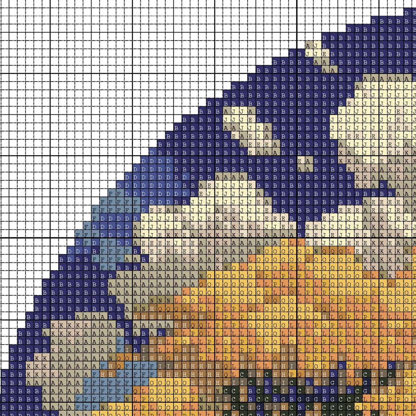 Yellow Tree Mountain Landscape Cross Stitch Pattern | Landscape Cross Stitch Chart Download | Nature Cross Stitch | Modern Cross Stitch